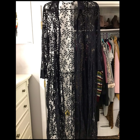 Zara Dresses & Skirts - Zara black mesh midi dress/jacket